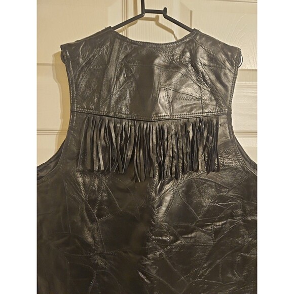 NWT GIOVANNI NAVARRE Genuine Leather Vest Size XXXL 3XL Black Button Up Tassels - Picture 9 of 13